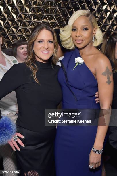 Cathy Schulman and Mary J Blige attend Women In Film Pre-Oscar Cocktail Party presented by Max Mara and Lancome with additional support from...