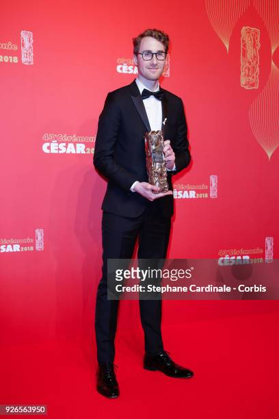 Guest receives in the name of Raoul Peck the Best documentary movie Award for the movie 'I am not your negro' during the Cesar Film Awards at Salle...