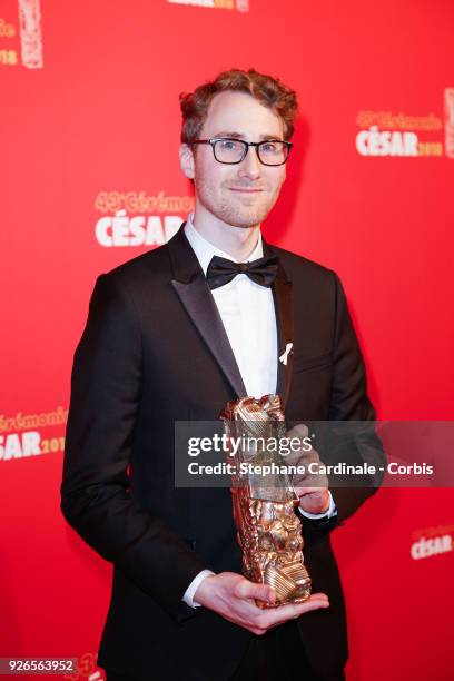 Guest receives in the name of Raoul Peck the Best documentary movie Award for the movie 'I am not your negro' during the Cesar Film Awards at Salle...