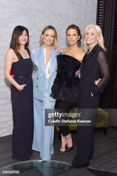 Kathryn Hahn, Olivia Wilde, Kate Beckinsale and Elizabeth Banks, wearing Max Mara, attend Women In Film Pre-Oscar Cocktail Party presented by Max...