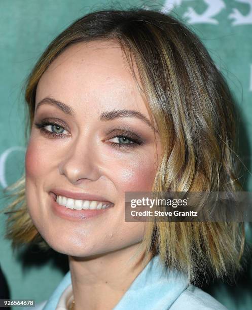 Olivia Wilde arrives at the 11th Annual Celebration Of The 2018 Female Oscar Nominees Presented By Women In Film at Crustacean on March 2, 2018 in...