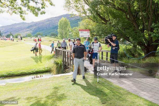 Terry Pilkadaris of Australia walks to the 17th green during day three of the ISPS Handa New Zealand Golf Open at Millbrook Golf Resort on March 3,...