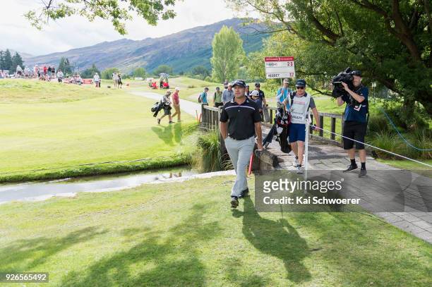 Terry Pilkadaris of Australia walks to the 17th green during day three of the ISPS Handa New Zealand Golf Open at Millbrook Golf Resort on March 3,...