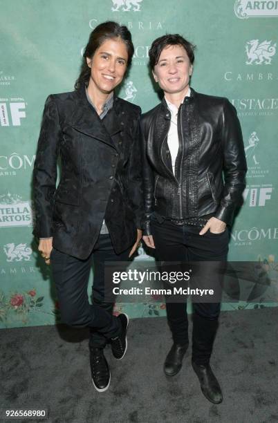 Francesca Gregorini and Kimberly Peirce attend Women In Film Pre-Oscar Cocktail Party presented by Max Mara and Lancome with additional support from...