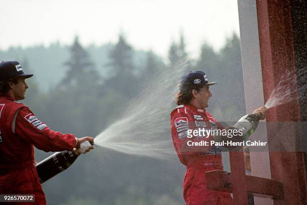 Ayrton Senna, Gerhard Berger, Grand Prix of Belgium, Circuit de Spa-Francorchamps, 26 August 1990.