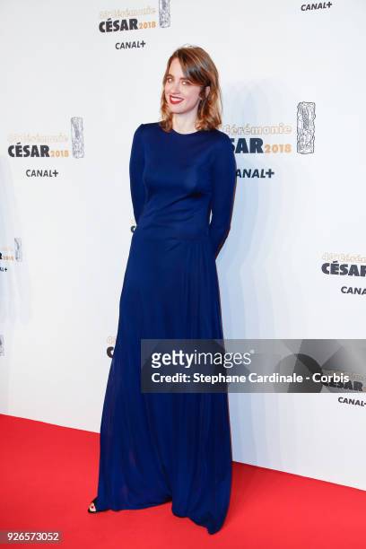 Adele Haenel arrives at the Cesar Film Awards 2018 at Salle Pleyel at Le Fouquet's on March 2, 2018 in Paris, France.