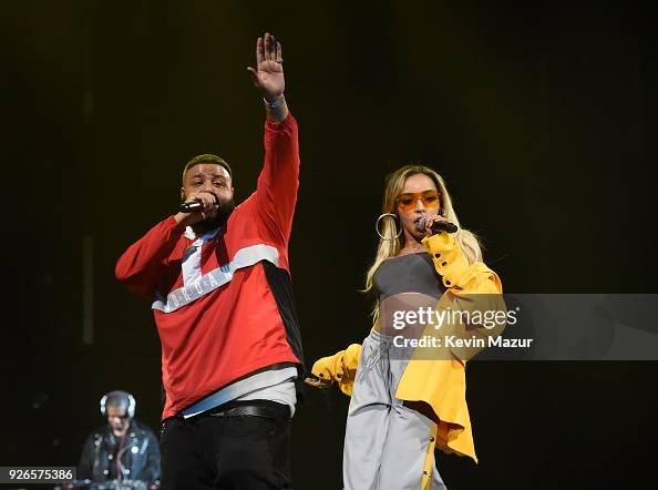 DJ Khaled and Tinashe perform during Demi Lovato "Tell Me You Love