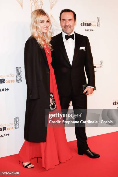Gilles Lelouche and Alizee Guinochet arrive at the Cesar Film Awards 2018 at Salle Pleyel at Le Fouquet's on March 2, 2018 in Paris, France.