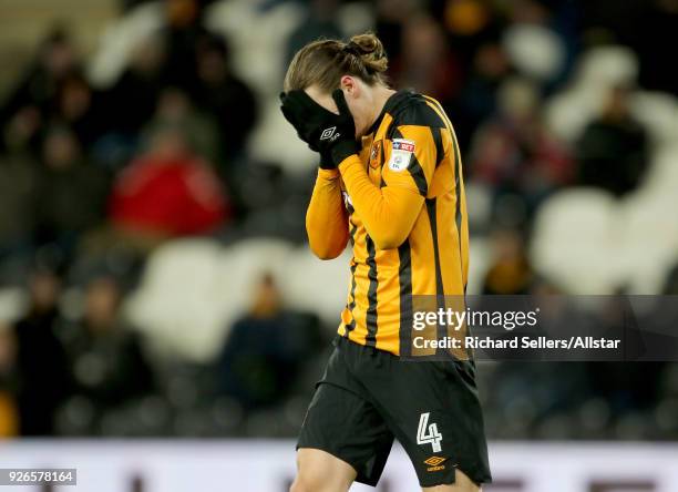 Hull City's Jackson Irvine during the Sky Bet Championship match between Hull City and Barnsley at KCOM on February 27, 2018 in Hull, England. "n"n