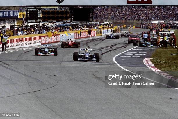 Ayrton Senna, Michael Schumacher, Gerhard Berger, Williams-Renault FW16, Benetton-Ford B194, Ferrari 412T1, Grand Prix of San Marino, Autodromo Enzo...