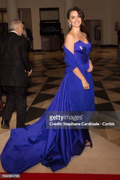 Penelope Cruz attends the Cesar Film Awards Ceremony at Salle Pleyel on March 2, 2018 in Paris, France.