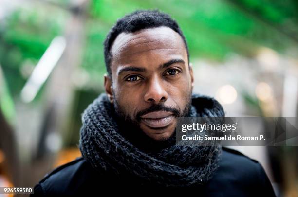 Paula Usero poses during a portrait session at 'Novotel Madrid Center' on February 11, 2018 in Madrid, Spain.