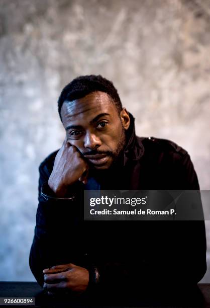 Paula Usero poses during a portrait session at 'Novotel Madrid Center' on February 11, 2018 in Madrid, Spain.