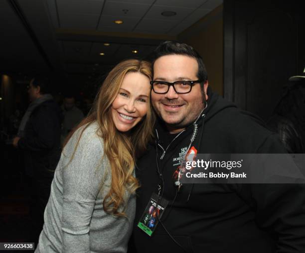 Tawny Kitaen and Ryan Scott Weber attend the 2018 New Jersey Horror Con & Film Festival at Renaissance Woodbridge Hotel on March 2, 2018 in Iselin,...