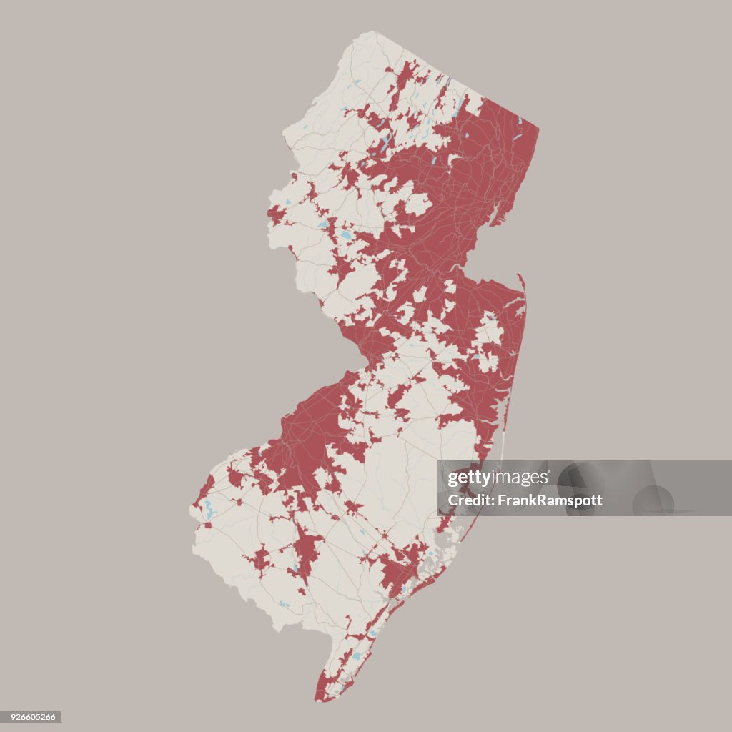 New Jersey US State Road Map