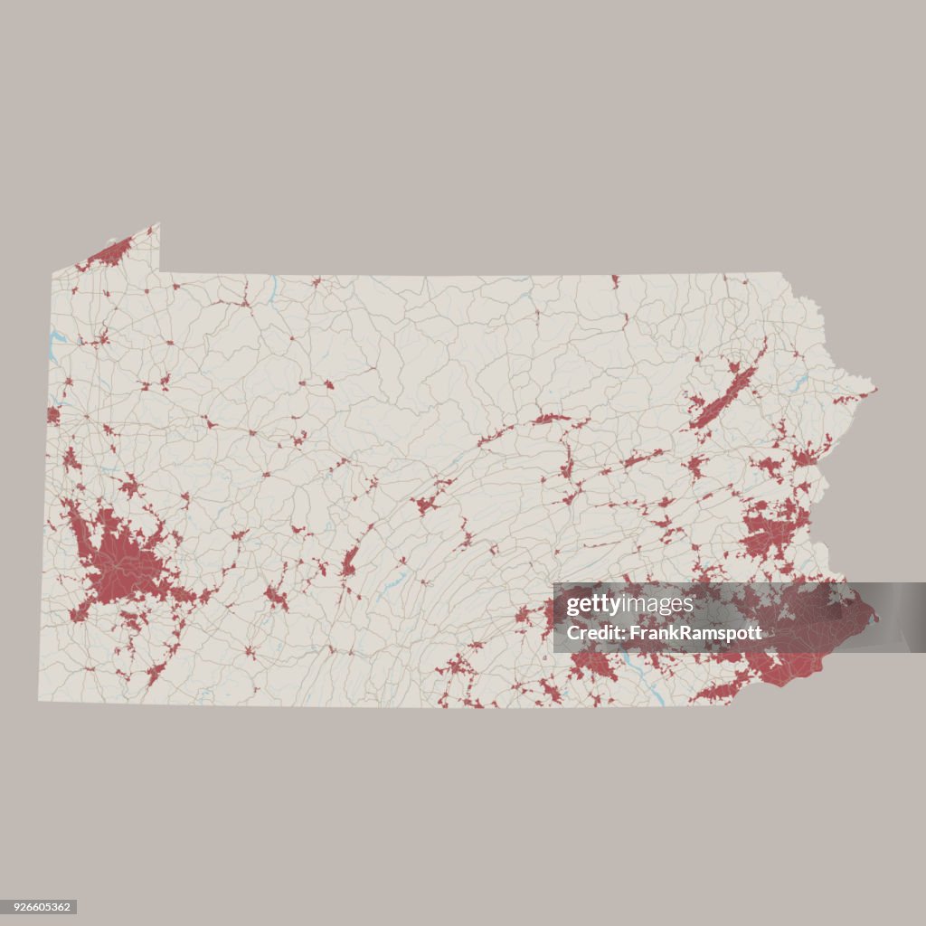 Pennsylvania US State Road Map