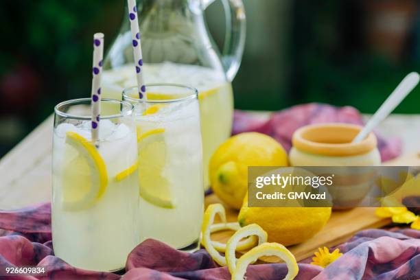 fresh homemade lemonade - traditional lemonade stock pictures, royalty-free photos & images