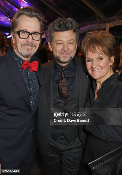 Gary Oldman, Andy Serkis and Lorraine Ashbourne attend the GREAT British Film Reception honoring the British nominees of The 90th Annual Academy...