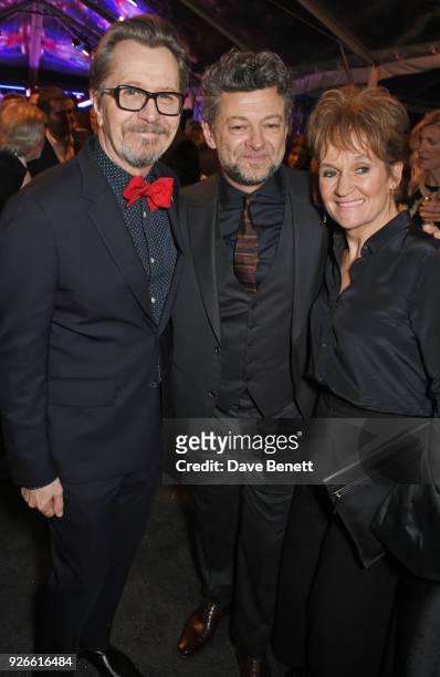 Gary Oldman, Andy Serkis and Lorraine Ashbourne attend the GREAT British Film Reception honoring the British nominees of The 90th Annual Academy...