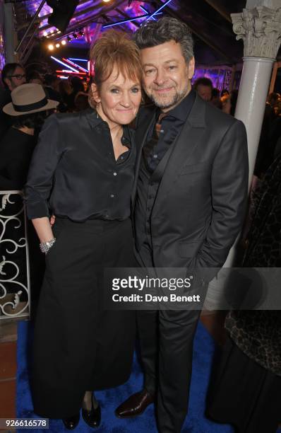 Lorraine Ashbourne and Andy Serkis attend the GREAT British Film Reception honoring the British nominees of The 90th Annual Academy Awards at The...