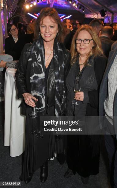 Jacqueline Bisset and Cathleen Summers attend the GREAT British Film Reception honoring the British nominees of The 90th Annual Academy Awards at The...