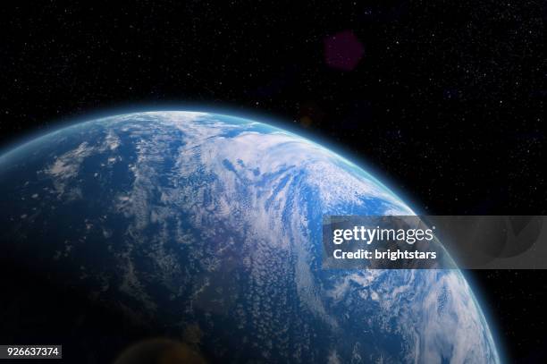 exoplanet having water and clouds - extrasolar planet stock pictures, royalty-free photos & images