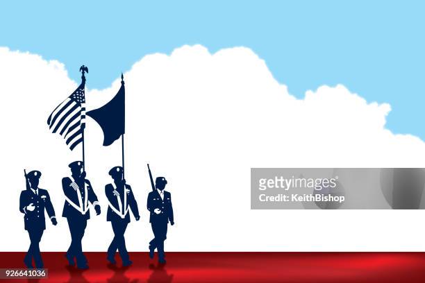 ilustraciones, imágenes clip art, dibujos animados e iconos de stock de fondo de desfile militar de estados unidos, vacaciones - parade
