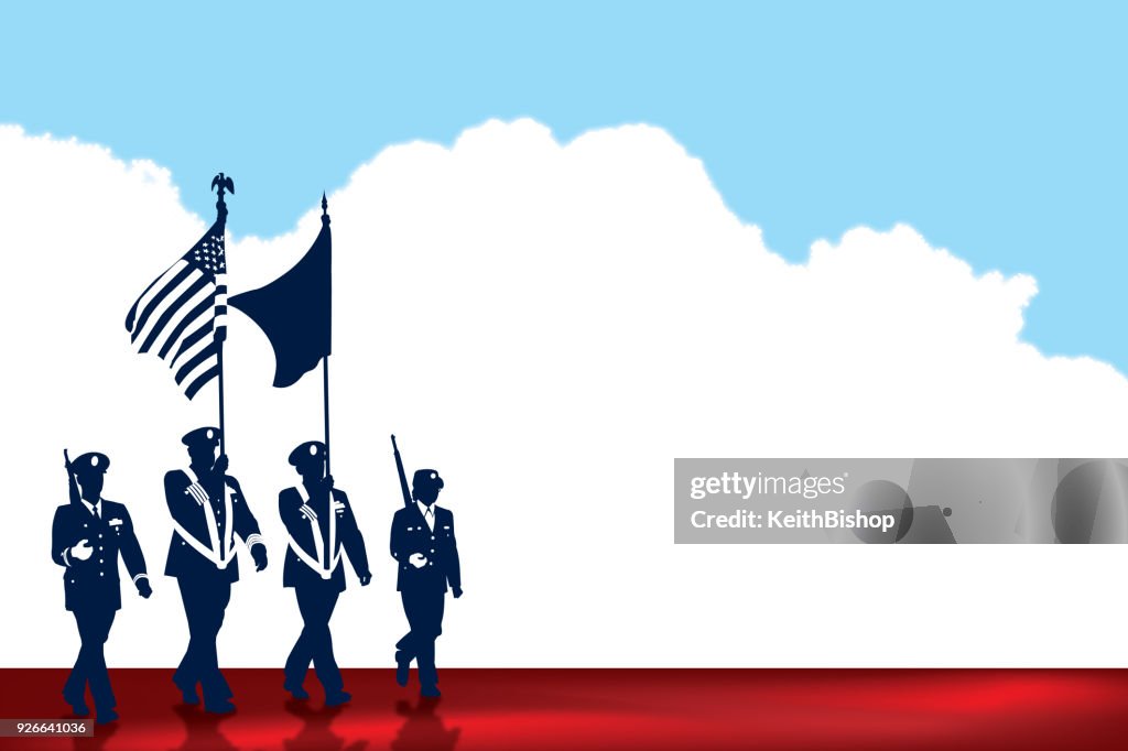 US Military Parade Background, Holiday