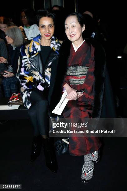 Farida Khelfa and Setsuko Klossowska De Rola attend the Haider Ackermann show as part of the Paris Fashion Week Womenswear Fall/Winter 2018/2019 on...