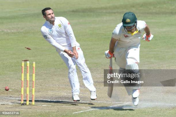 Mitchell Marsh of Australia makes his ground during day 3 of the 1st Sunfoil Test match between South Africa and Australia at Sahara Stadium...