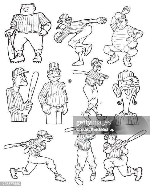 old time baseball players - baseball player stock illustrations