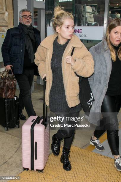 Model Lottie Moss is seen on March 3, 2018 in Paris, France.