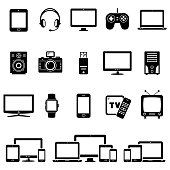 Set of Modern Digital devices icons