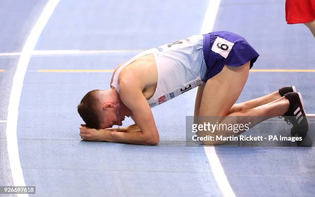 Great Britain's Chris O'Hare after the Men's 1500m Heat 1, during day three of the 2018 IAAF Indoor World Championships at The Arena Birmingham.