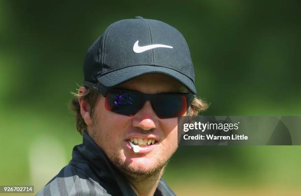 Sam Horsfield of England walks to the 18th green during the third round of the Tshwane Open at Pretoria Country Club on March 3, 2018 in Pretoria,...