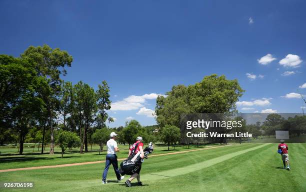 Mikko Korhonen of Finland walks off the third tee during the third round of the Tshwane Open at Pretoria Country Club on March 3, 2018 in Pretoria,...
