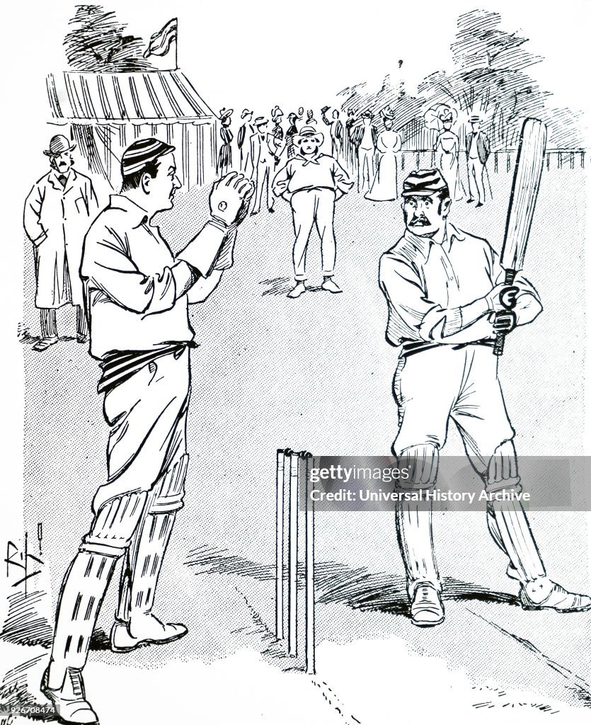 Cartoon depicting men playing cricket. Dated 20th century. News Photo - Getty Images Cartoon depicting men playing cricket. Dated 20th century. News Photo - Getty Images