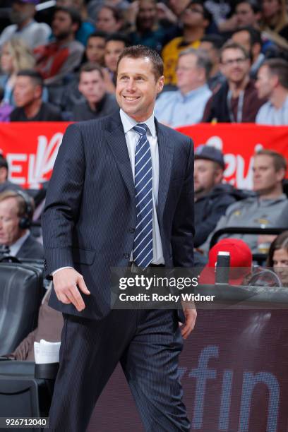 Head coach Dave Joerger of the Sacramento Kings coaches against the Oklahoma City Thunder on February 22, 2018 at Golden 1 Center in Sacramento,...