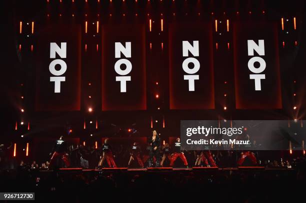 Demi Lovato performs during "Tell Me You Love Me" World Tour at The Forum on March 2, 2018 in Inglewood, California.