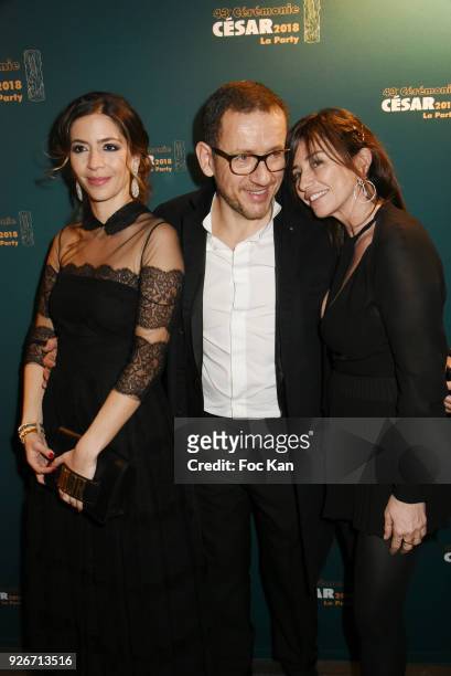 Yael Harris, Dany Boon and Albane Cleret attend at the Cesar Film After PartyAwards 2018 at Le Queen on March 2, 2018 in Paris, France.