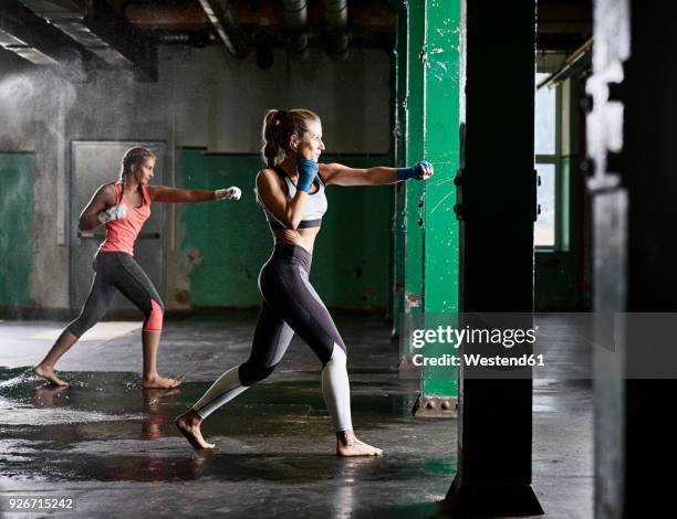 two women having martial arts training - freedom fighter stock pictures, royalty-free photos & images