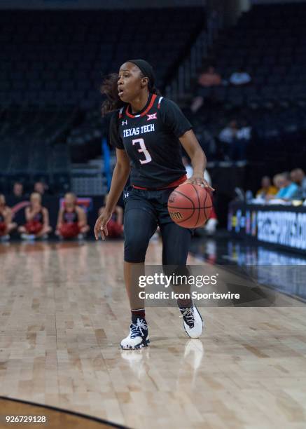 Texas Tech Lyndsay Whilby waiting on the play to develop during the Texas Tech Lady Raiders Big 12 Women's Championship game versus the Iowa State...