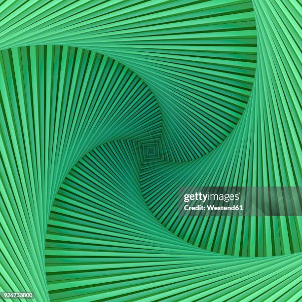 ilustrações de stock, clip art, desenhos animados e ícones de green spiral with square center - hélice formas geométricas