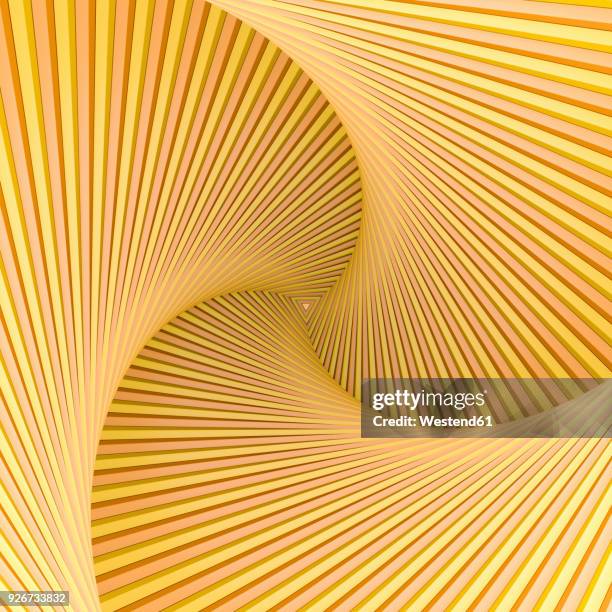 yellow spiral with triangular center - triangle shape stock illustrations