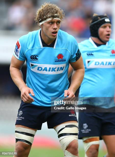 Ned Hanigan of the Waratahs during the Super Rugby match between Cell C Sharks and Waratahs at Kings Park on March 03, 2018 in Durban, South Africa.