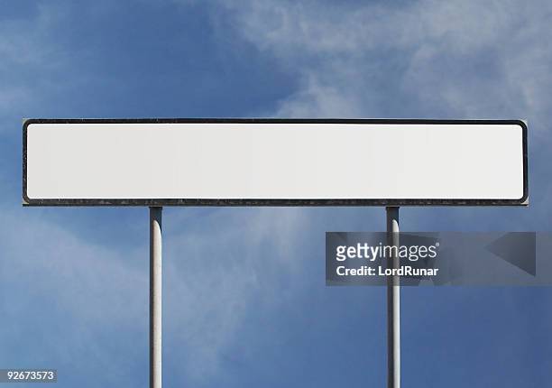blank wide road sign - sign pole stock pictures, royalty-free photos & images