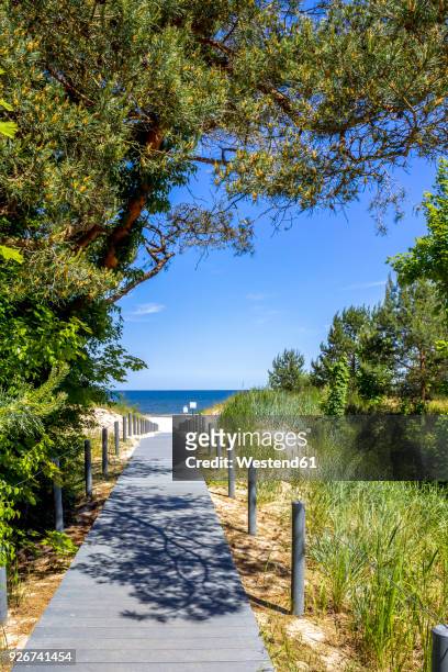germany, mecklenburg-western pomerania, usedom, ahlbeck, boardwalk to the beach - ahlbeck stock pictures, royalty-free photos & images
