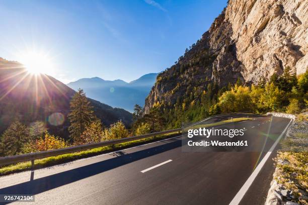 switzerland, valais, mountain road near leukerbad - valais canton stock pictures, royalty-free photos & images