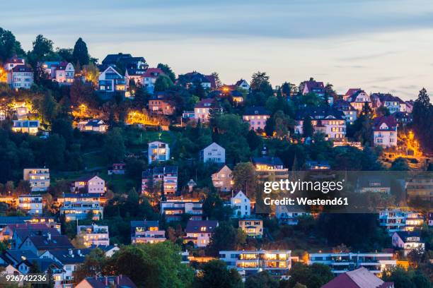 germany, baden-wuerttemberg, stuttgart, houses at mountainside - stuttgart stock-fotos und bilder