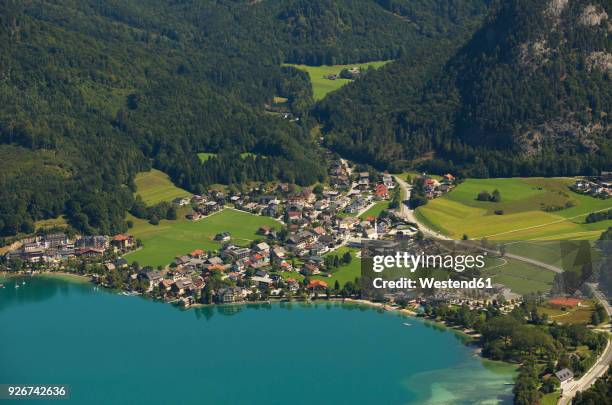 austria, salzburg state, salzkammergut, fuschl am see, lake fuschlsee - fuschlsee stockfoto's en -beelden